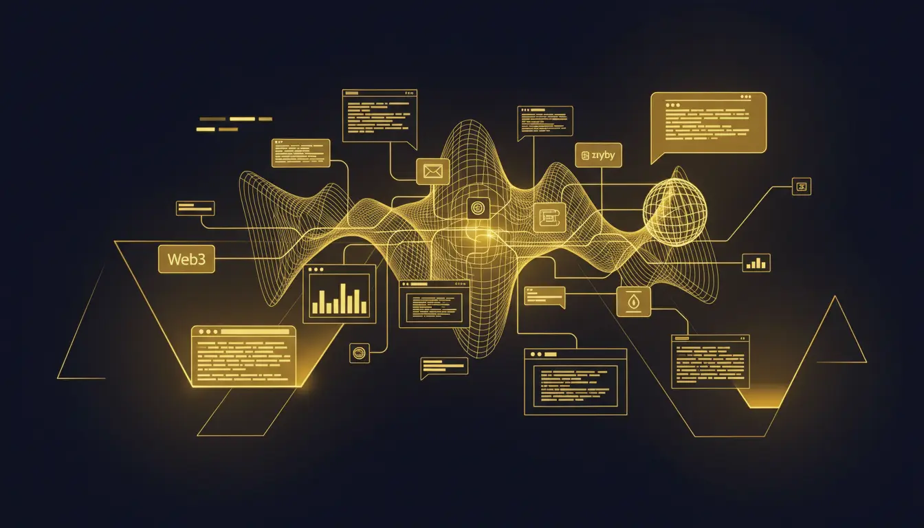 Abstract Web3 dashboard and blockchain illustration — hero image